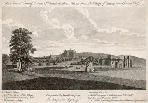 Westminster Print: Ancient View of St. James and Westminster Abbey
