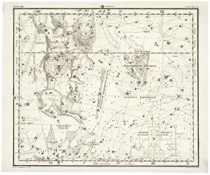 Star Chart Prints: Whittaker Star Map 24 Print Including Orion and Lepus