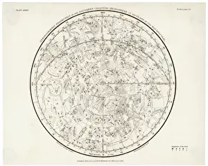 Star Chart Prints: Whittaker Star Map 28 Southern Hemisphere Print