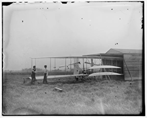 Wilbur and Orville Wright with their second powered machine; Wilbur and Orville Wright with their second powered machine;