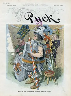Historical Figures In Armor Prints: William the Conqueror getting into his armor