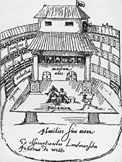William Shakespeare Print, 1596 The Swan Theatre Sketch