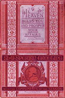 William Shakespeare on a Christmas card William Shakespeare on a Christmas card