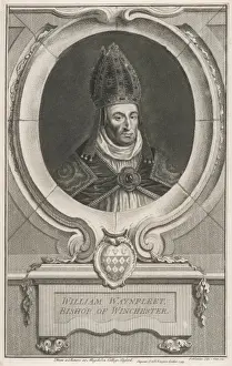 William Waynflete Print - Engraving of Bishop