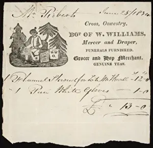 Prints of W. Williams, draper, grocer and undertaker, of Oswestry William Williams Prints: Williams of Oswestry Print: A Late 19th-Century Lithograph