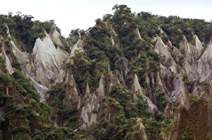 Wind and rain erosion of mountains of ash - lahar Wind and rain erosion of mountains of ash - lahar