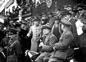 Winston Churchill watching 47th Division at Lille, France Winston Churchill watching 47th Division at Lille, France