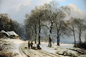 Prints of Barend Cornelis Koekkoek (1803-1862). Dutch painter. Winter Landscape, 1835-1838. Rijksmuseum. Amsterdam. Holland Netherlands Prints: Barend Cornelis Koekkoek Print: Winter Landscape, 1835-1838