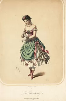 Abeille Collection: Woman in costume of Spring for a masquerade ball