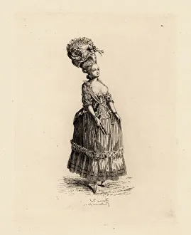 Woman in decolletage dress, era of Marie Antoinette Woman in decolletage dress, era of Marie Antoinette