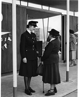 Woman police officer at Festival of Britain, London Woman police officer at Festival of Britain, London