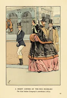 Women on the fashionable rue de Richelieu, Paris, 1854 Women on the fashionable rue de Richelieu, Paris, 1854