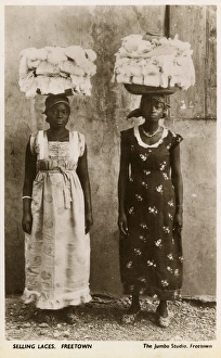 Women selling lace, Freetown, Sierra Leone, Africa Women selling lace, Freetown, Sierra Leone, Africa