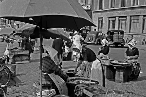 Women in traditional costume, Copenhagen fish market Women in traditional costume, Copenhagen fish market