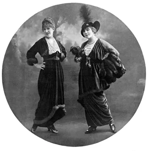 Womens fashion in velvet and fur, 1913 Womens fashion in velvet and fur, 1913