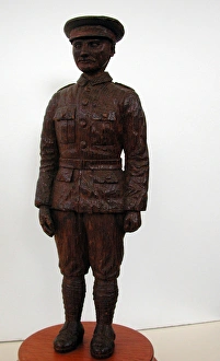 Wooden Tommy in hand-carved oak, WW1 Wooden Tommy in hand-carved oak, WW1