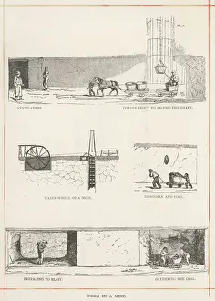 Vintage Coal Mining Pictures Prints: Work in a Coal Mine