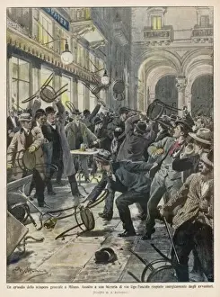 Workers Clash with Bourgeois in Milan Print