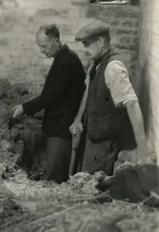 Paranormal Investigation History Prints: Workmen digging in the cellar of Borley Rectory