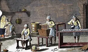 18th Century Engraving of Handmade Candles Print