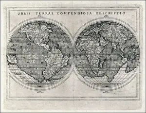 World Map 1587 Mercator's Projection Print with Magellan's Route