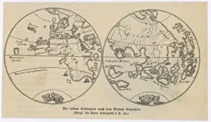 Vintage World Maps For Sale Prints: World Map / Behaim 1492