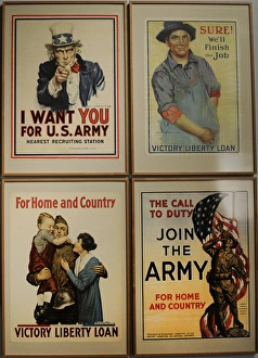 World War I. Poster for recruitment and war bonds. Deutsches World War I. Poster for recruitment and war bonds. Deutsches