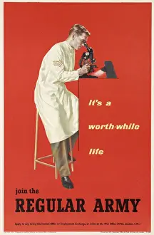 Military Recruitment Posters Prints: Its a worth-while life join the Regular Army