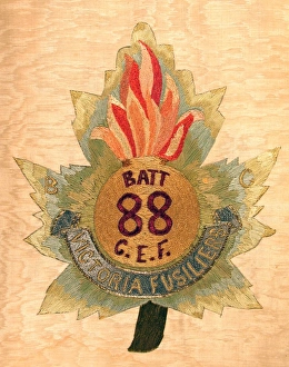 Woven badge of the 88th Battalion Victoria Fusiliers Woven badge of the 88th Battalion Victoria Fusiliers