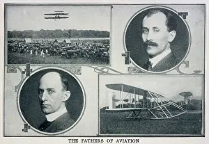 Prints of Portraits of Wilbur (left) and Orville (right). Wright and pictures of their planes Wright Brothers Prints: Wilbur and Orville Wright Portrait Print