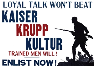 WW1 recruitment poster with silhouette WW1 recruitment poster with silhouette