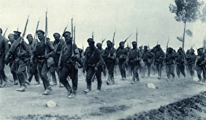 WW1 - Russian Infantry on the march in Poland, 1915 WW1 - Russian Infantry on the march in Poland, 1915