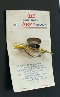 WWI Army Brooch, on its original presentation card WWI Army Brooch, on its original presentation card
