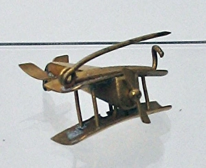 WWI biplane brooch with enamel RFC roundels WWI biplane brooch with enamel RFC roundels
