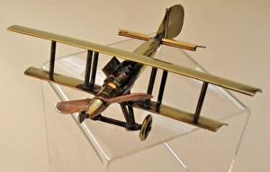 WWI biplane bullet fuselage with copper propeller WWI biplane bullet fuselage with copper propeller