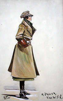 WWI caricature of a lady driver of the War Services Legion WWI caricature of a lady driver of the War Services Legion
