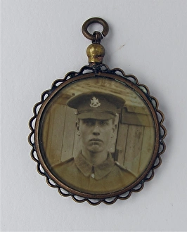 WWI mourning fob with two photographs WWI mourning fob with two photographs