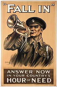 WWI Recruitment Poster Prints: WWI Poster, Fall In
