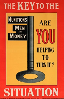 WWI Poster, The Key to the Situation WWI Poster, The Key to the Situation