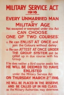 WWI Poster, Military Service Act 1916 WWI Poster, Military Service Act 1916