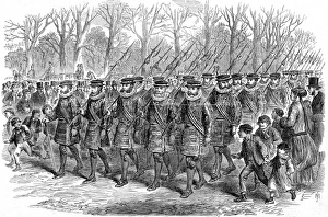 Yeomen of the Guard marching through London, 1869 Yeomen of the Guard marching through London, 1869