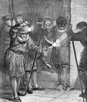Yeomen of the Guard searching the Vaults of the Houses of Pa Yeomen of the Guard searching the Vaults of the Houses of Pa