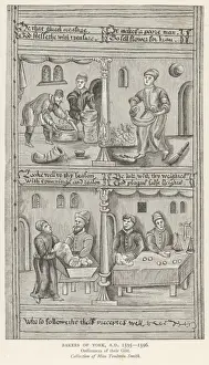 York Bread Baking Print - A 15th Century Illustration