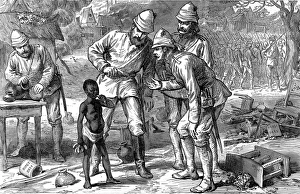 A young boy with British officers in Kumasi, 1874 A young boy with British officers in Kumasi, 1874