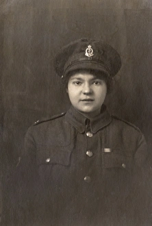 Young woman in British soldiers uniform, WW1 Young woman in British soldiers uniform, WW1