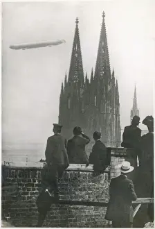 Zeppelin Print over Cologne Cathedral