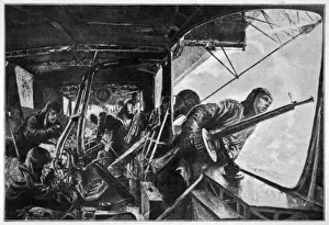 WWI Aviation History Prints: Zeppelin Interior 1