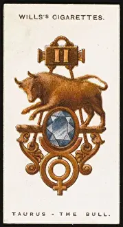 Taurus Zodiac Print in Sapphire