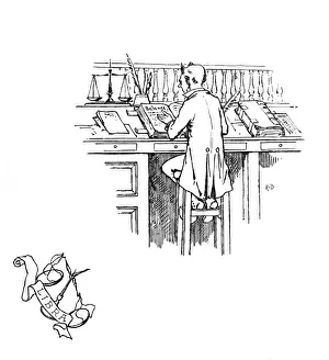 Libra Print: Book Keeper in Balance, 1887
