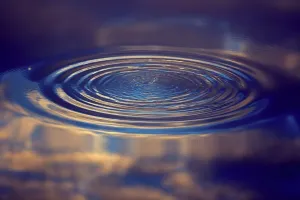 Present Idea Prints: Ripple on Water - With reflection of clouds Print